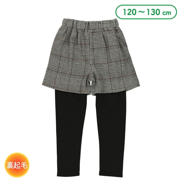 布帛チェックショートパンツ&裏起毛レギンスセット