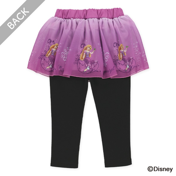 裏起毛シフォン総柄プリントスカッツ（ディズニープリンセス）