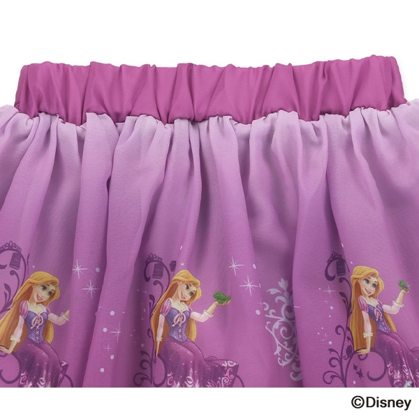 裏起毛シフォン総柄プリントスカッツ（ディズニープリンセス）