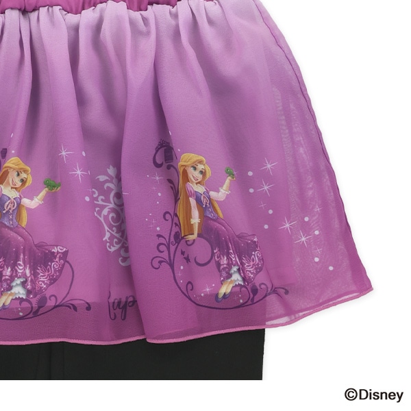 裏起毛シフォン総柄プリントスカッツ（ディズニープリンセス）