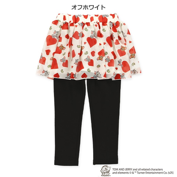 裏起毛シフォン総柄プリントスカッツ（トムとジェリー）