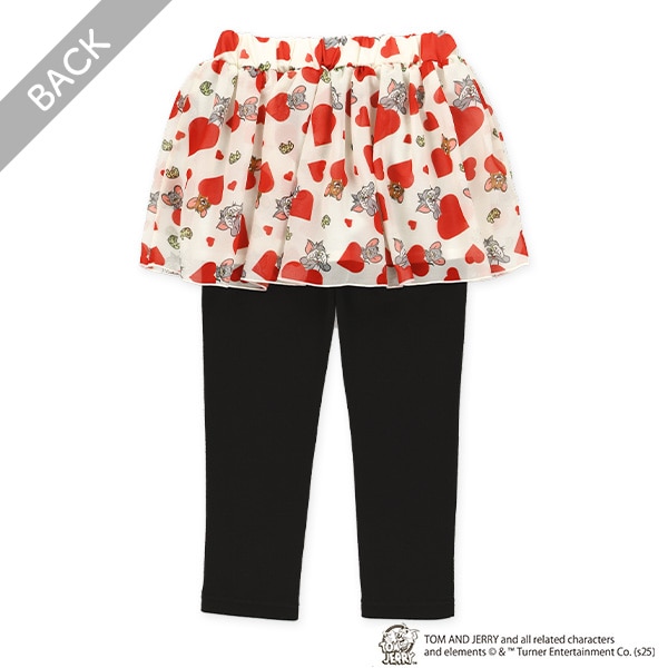裏起毛シフォン総柄プリントスカッツ（トムとジェリー）