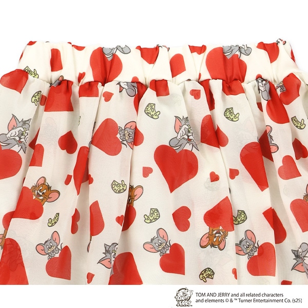 裏起毛シフォン総柄プリントスカッツ（トムとジェリー）
