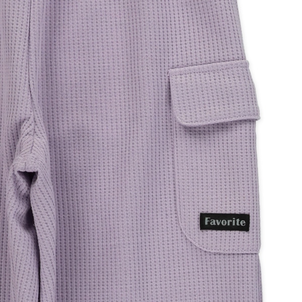 ワッフル飾りリボンカーゴパンツ