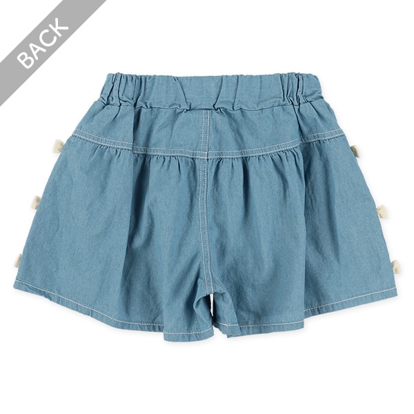 サイドりぼんデニムショートパンツ