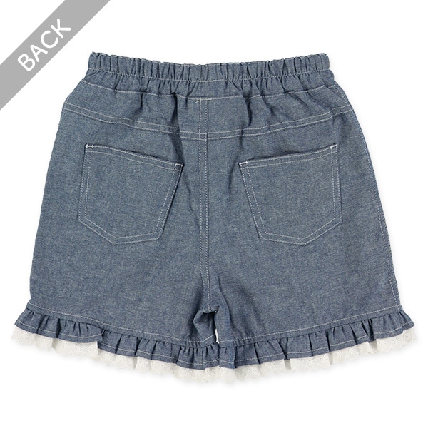 ダンガリー裾レースパンツ