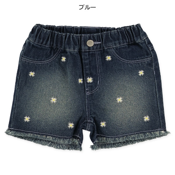 デニム刺繍ショートパンツ