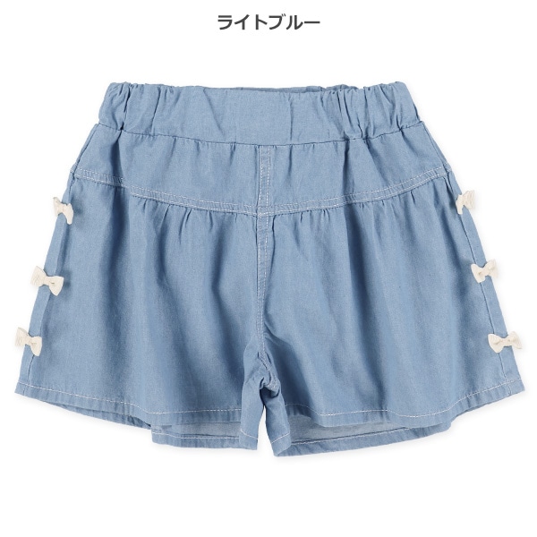 デニムサイドリボンショートパンツ