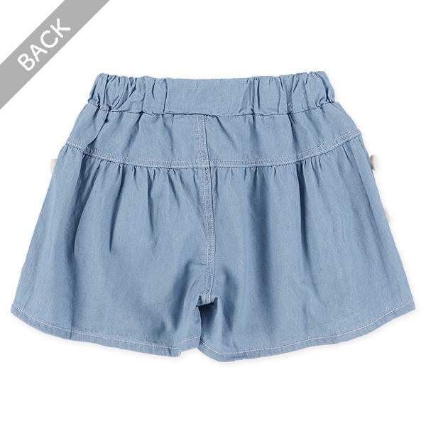 デニムサイドリボンショートパンツ