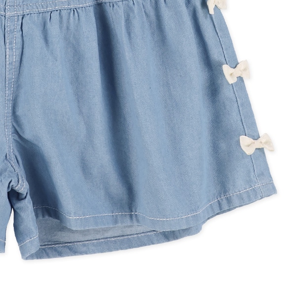 デニムサイドリボンショートパンツ