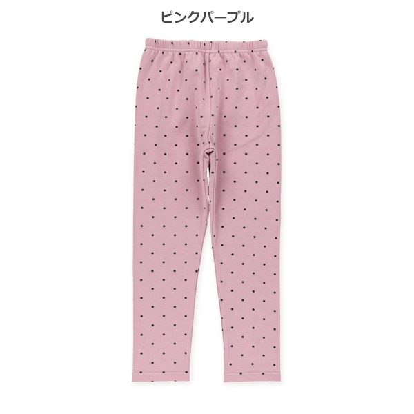 10分丈裏フリースドット柄レギンス