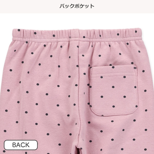 10分丈裏フリースドット柄レギンス