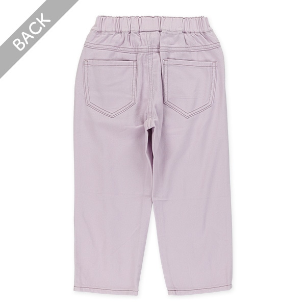 裾タック入りカラーデニムパンツ