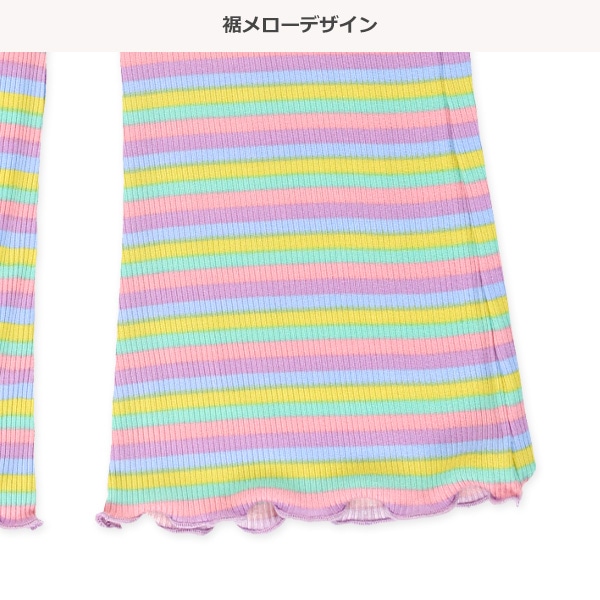 ストレッチテレコボーダーフレアレギンス