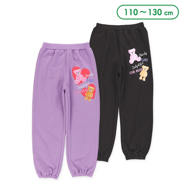 10分丈裏毛くま裾ゴムパンツ