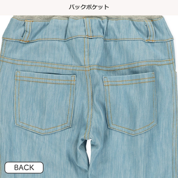 6分丈デニムニットカプリパンツ