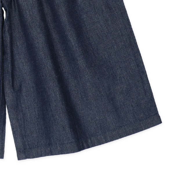 デニムリボン付きワイドパンツ