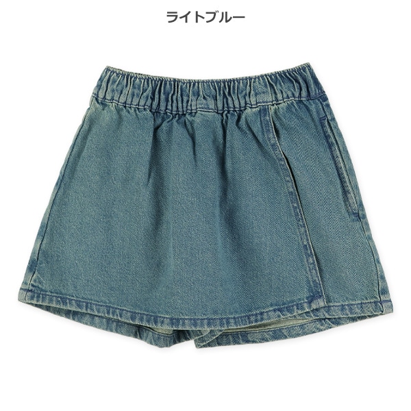 8オンスデニムラップキュロットパンツ