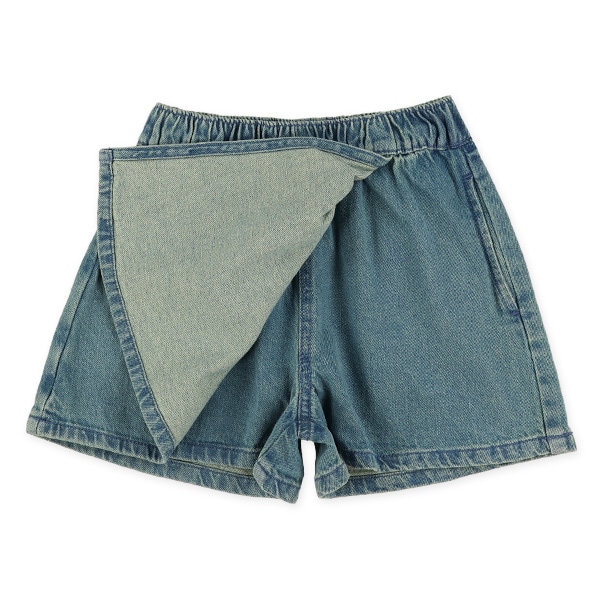8オンスデニムラップキュロットパンツ