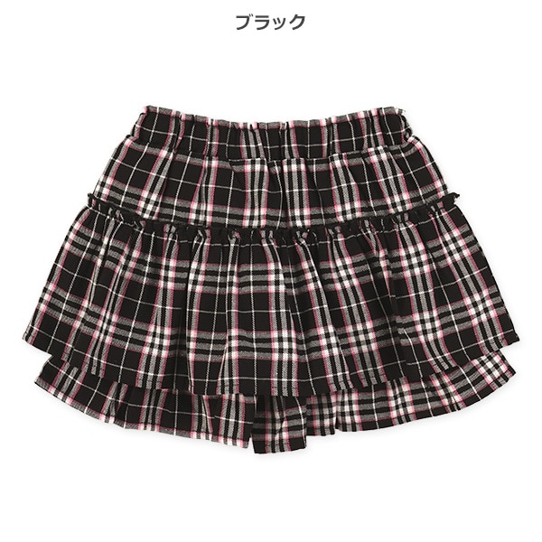 チェックキュロットスカート
