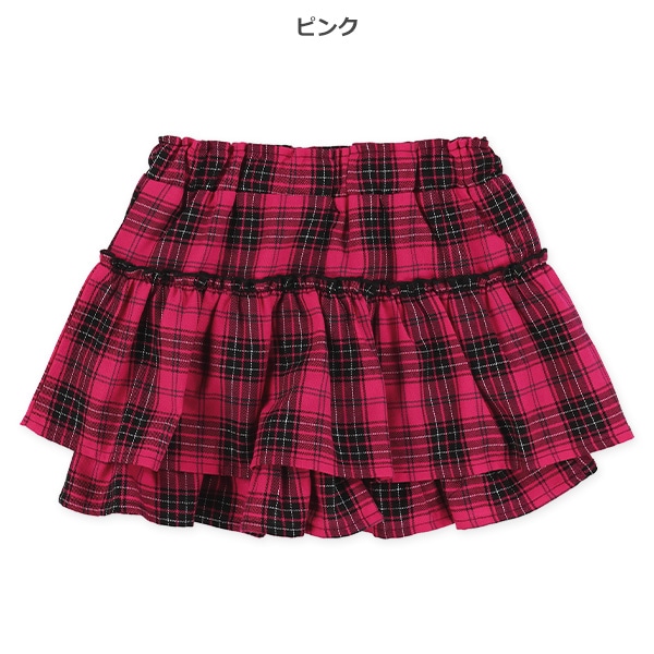 チェックキュロットスカート