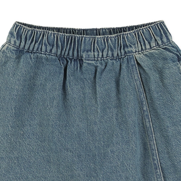 8オンスデニムラップキュロットパンツ