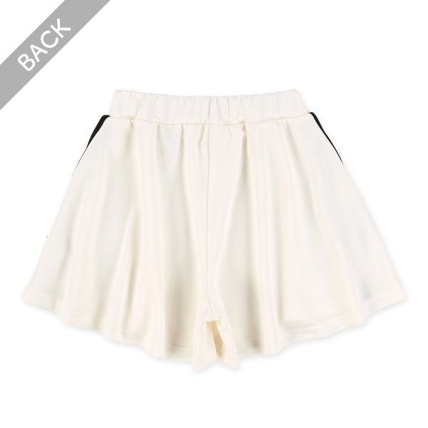 ポンチサイド2本ラインリボン付きキュロットパンツ