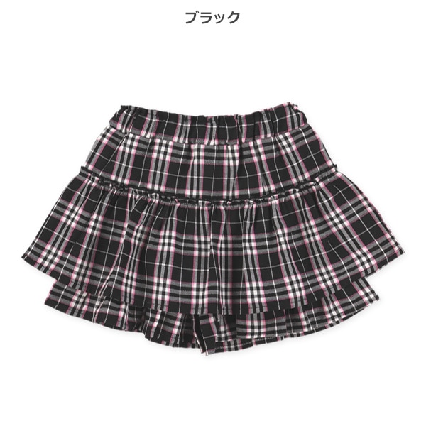 先染めチェックキュロットパンツ
