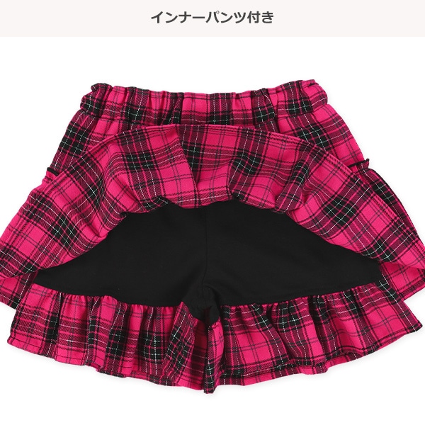 先染めチェックキュロットパンツ