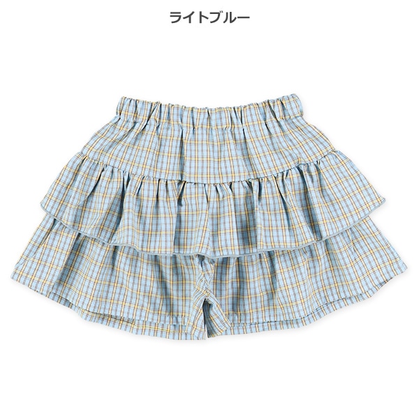 チェックティアードキュロットパンツ
