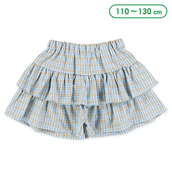 チェックティアードキュロットパンツ