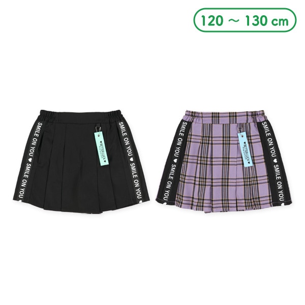 無地・チェックタグチャーム付きスカパン