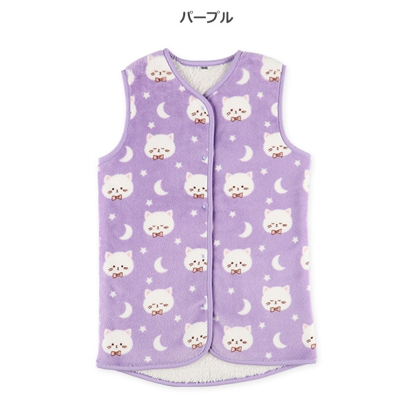 マイクロフリース裏ボアロングポンチョ（ねこ）
