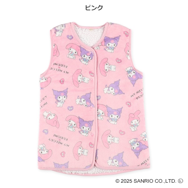 ミンクフリース裏ボアロングポンチョ（マイメロディ・クロミ）