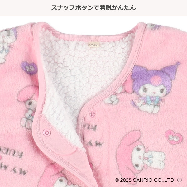 ミンクフリース裏ボアロングポンチョ（マイメロディ・クロミ）