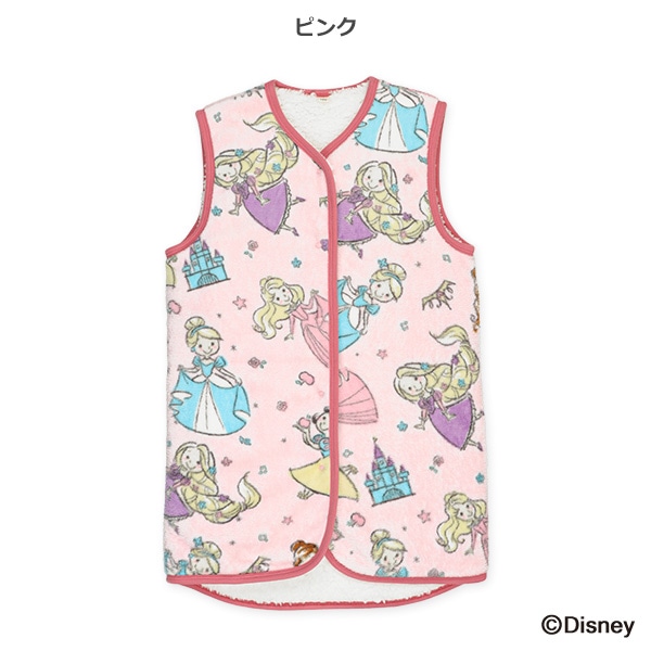 フランネルフリース裏ボアロングポンチョ（ディズニープリンセス）