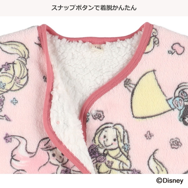 フランネルフリース裏ボアロングポンチョ（ディズニープリンセス）