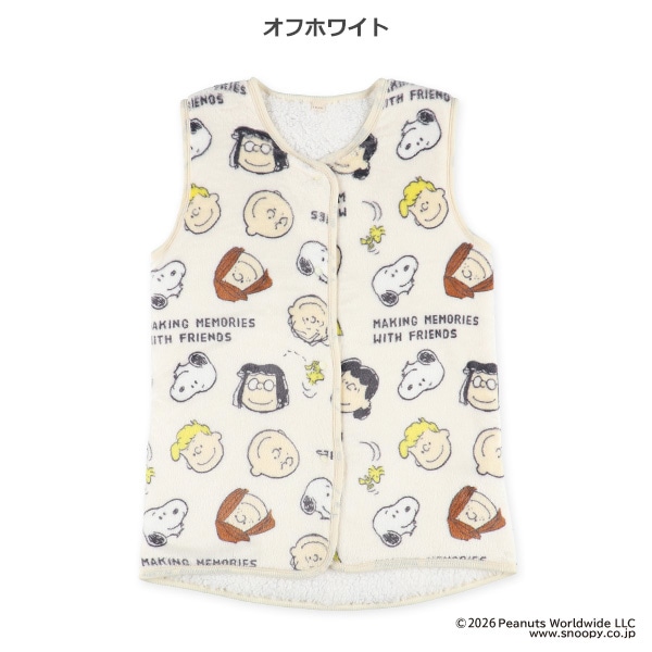 ミンクフリース裏ボアロングポンチョ（スヌーピー）