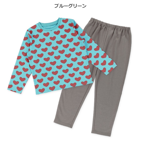 裏毛長袖パジャマ（ハート）