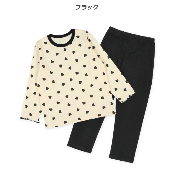 裏微起毛長袖パジャマ（ハート）