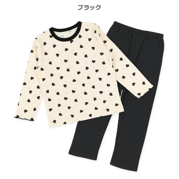 裏微起毛長袖パジャマ（ハート）