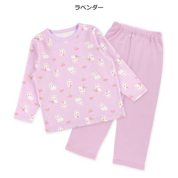 裏起毛長袖パジャマ（ぷっくりうさぎ）