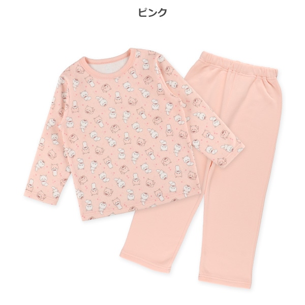 裏起毛長袖パジャマ（ねこ・ハート）