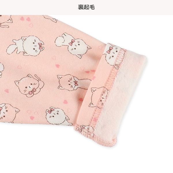 裏起毛長袖パジャマ（ねこ・ハート）