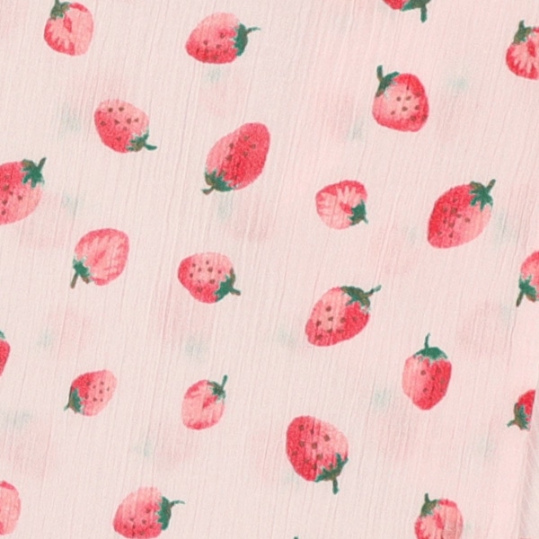 腹巻付き前半開き長袖パジャマ（いちご総柄）