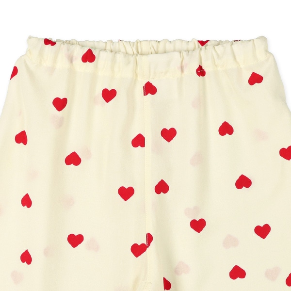 前開き半袖パジャマ（パイピング・ハート総柄）