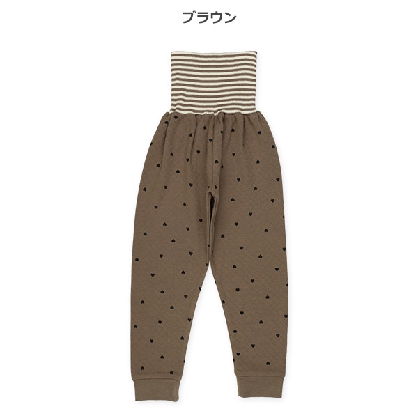 2枚組ソフトキルト腹巻付きスペアパンツ（ハート・無地）