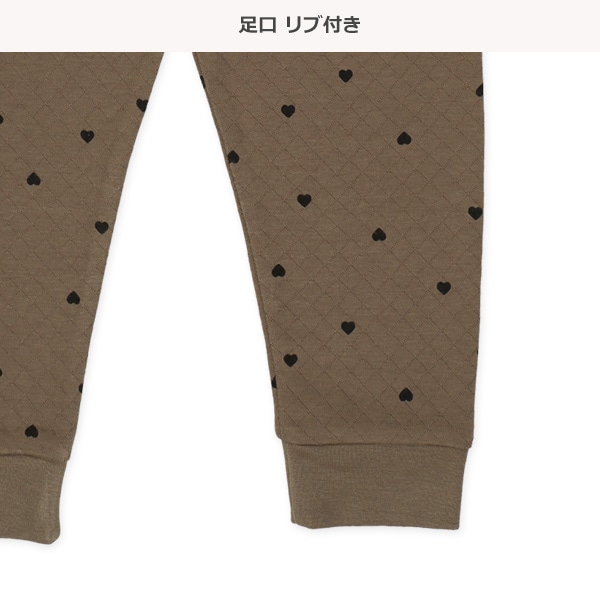 2枚組ソフトキルト腹巻付きスペアパンツ（ハート・無地）