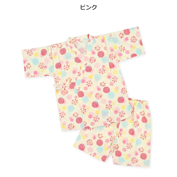 甚平（丸モチーフ・花火）