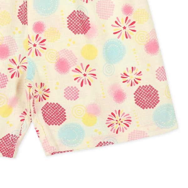 甚平（丸モチーフ・花火）